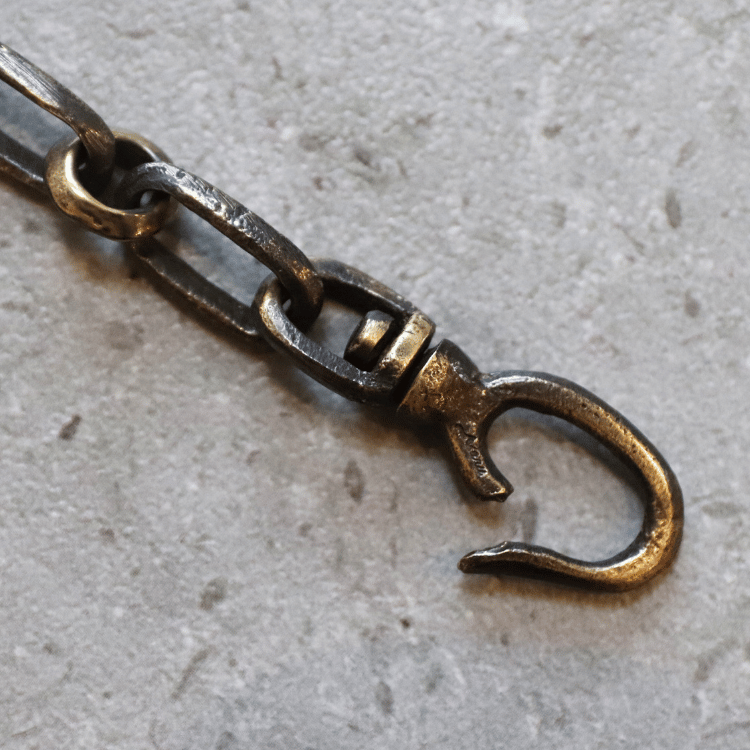 Ikenohata Ginkawa-ten Haru H-1010B Sand Cast Brass Combination Wallet Chain Sand Cast Brass Wallet Chain Sand Cast (Sand Mold) Cast Product Haru Wallet Series Made in Japan