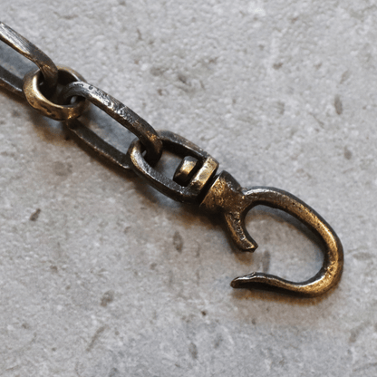 Ikenohata Ginkawa-ten Haru H-1010B Sand Cast Brass Combination Wallet Chain Sand Cast Brass Wallet Chain Sand Cast (Sand Mold) Cast Product Haru Wallet Series Made in Japan