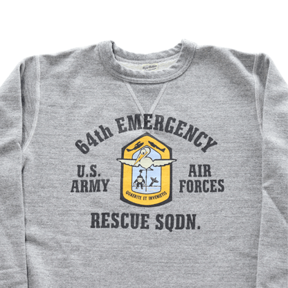 BUZZ RICKSON'S バズリクソンズ BR69635 SET-IN CREW SWEAT 64th EMERGENCY RESCUE セットインクルーネックスウェット 64th エマージェンシーレスキュー