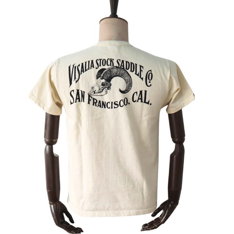 DELUXEWARE DXTS-2601 SADDLE Print T-Shirt, Short Sleeve, Highest Strength T-Shirt, DXT Series Heavyweight, Made in Japan