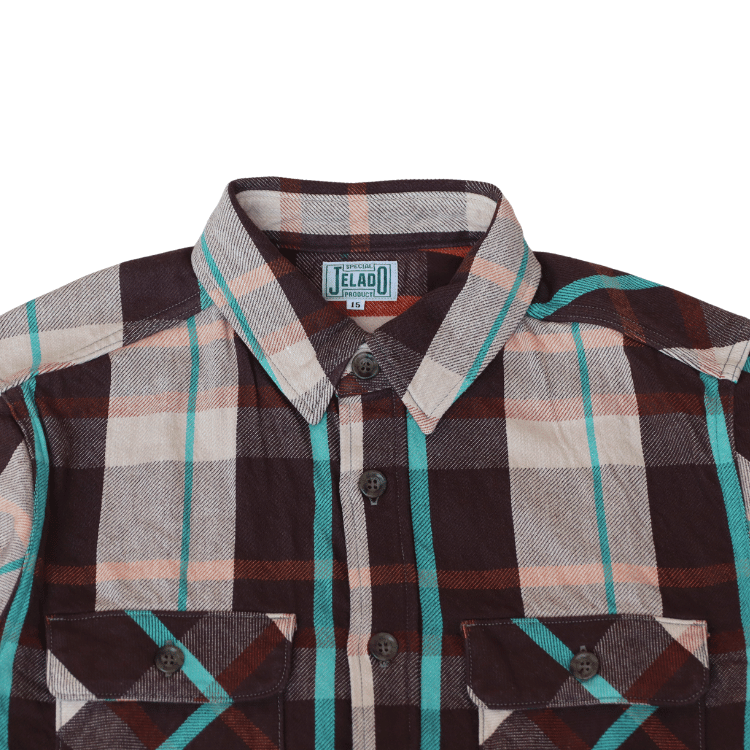 JELADO ジェラード JP23131 Unionworkers Shirt Short ユニオンワーカーズシャツ ショート ネルシャツ ショート丈