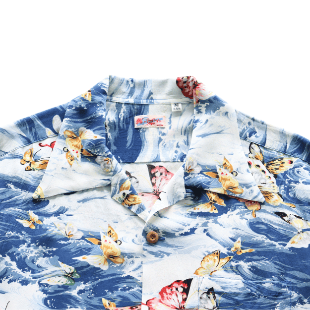 SUN SURF SS39627 S/S RAYON HAWAIIAN SHIRT "BUTTERFLY SPLASH" Rayon Hawaiian Shirt Butterfly Splash Hawaiian Shirt Aloha Shirt Short Sleeve Shirt Butterfly Pattern