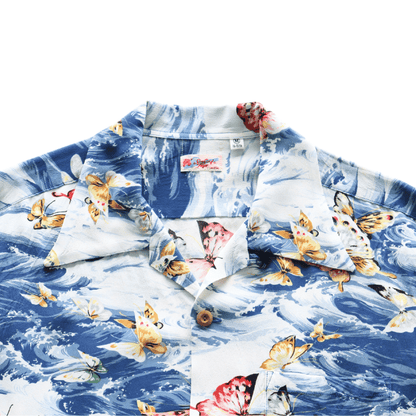 SUN SURF SS39627 S/S RAYON HAWAIIAN SHIRT "BUTTERFLY SPLASH" Rayon Hawaiian Shirt Butterfly Splash Hawaiian Shirt Aloha Shirt Short Sleeve Shirt Butterfly Pattern
