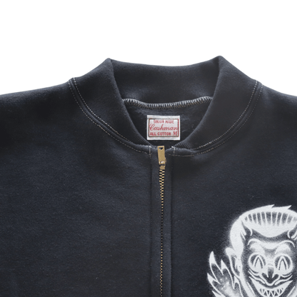 CUSHMAN クッシュマン x TOP トップ 26386T TOP別注 FULL ZIP SWEAT "HELL ON WHEEL" フルジップスウェット 裏起毛 エアブラシ