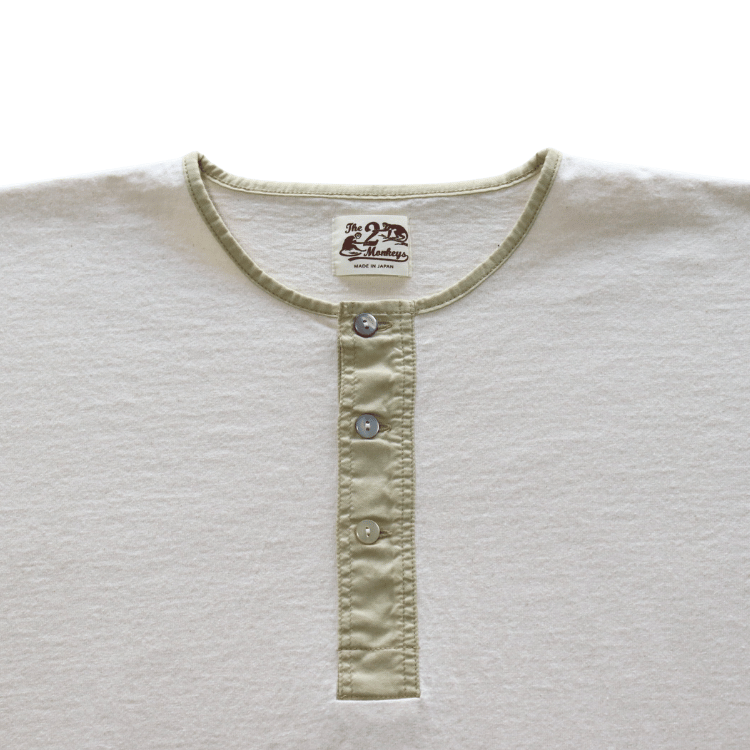 JELADO The 2 Monkeys TM12244 Classic Henley Shirt Short Sleeve T-Shirt Henley Neck T-Shirt