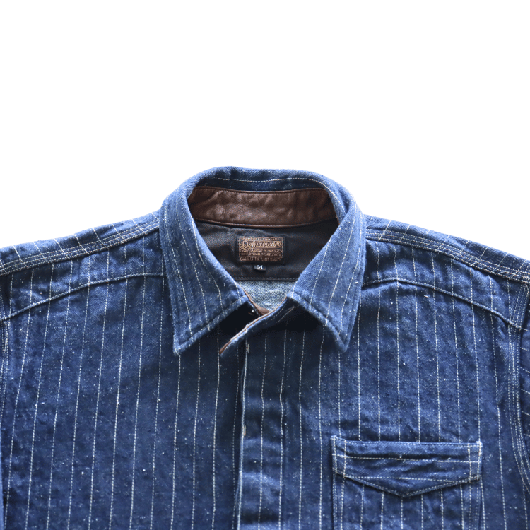 DELUXEWARE デラックスウエア 7630A DENIM NEL SHIRT デニムネルシャツ ネルシャツ デニムストライプネル デニムヘビーネル