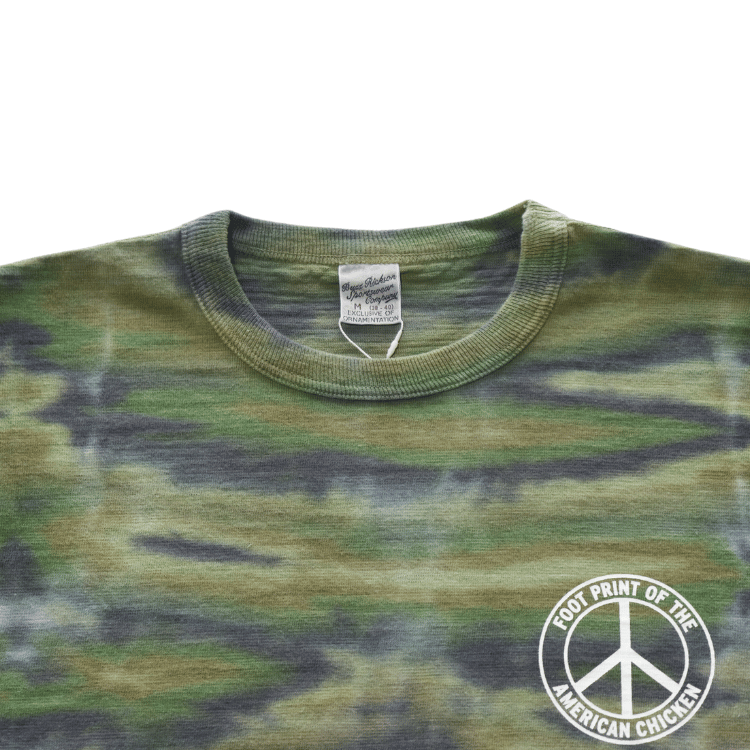 BUZZ RICKSON'S BR79733 S/S TIE DYE CAMOUFLAGE SLUB T Tie-Dye Camouflage Slub T-shirt Short-sleeved Tie-Dye Camouflage-style