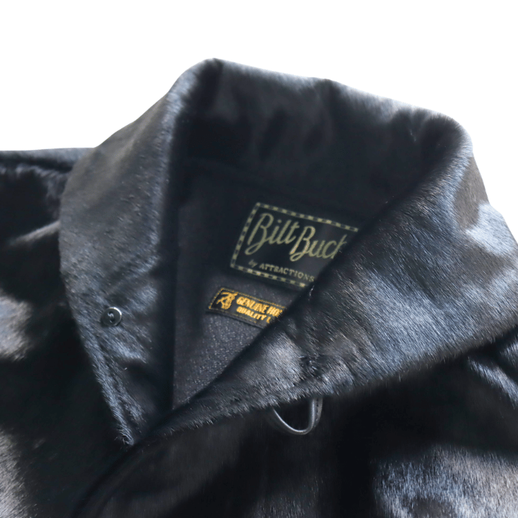 Bilt Buck by ATTRACTIONS Lot. 625 Hair On Horsehide King Shawl Jacket Black Leather Jacket