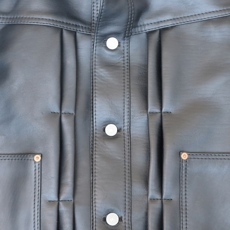 Y'2 LEATHER ワイツーレザー SHB-163 HORSE SUMI DYED HORSE '50s TYPE II JEAN JACKET 墨染ホース50sタイプ2ジーンジャケット レザージャケット Gジャンモデル 馬革
