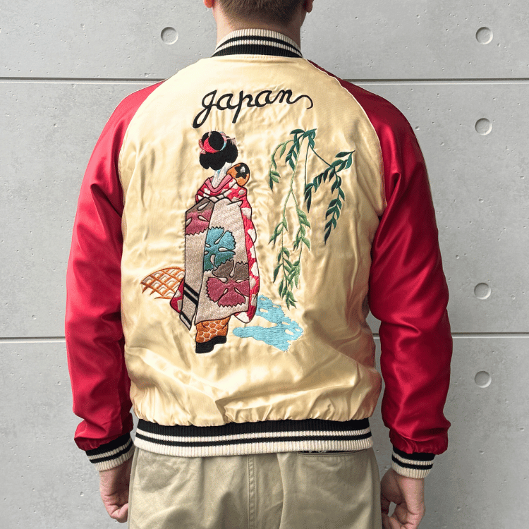 TAILOR TOYO テーラー東洋 TT15877-219 Late 1950s Style Acetate Souvenir Jacket “USS PRINCETON” × “MAIKO”アセテートスーベニアジャケット USSプリンストンx舞妓 スカジャン リバーシブル 2トーン 両面アセテート生地 スーベニアジャケット 刺繍