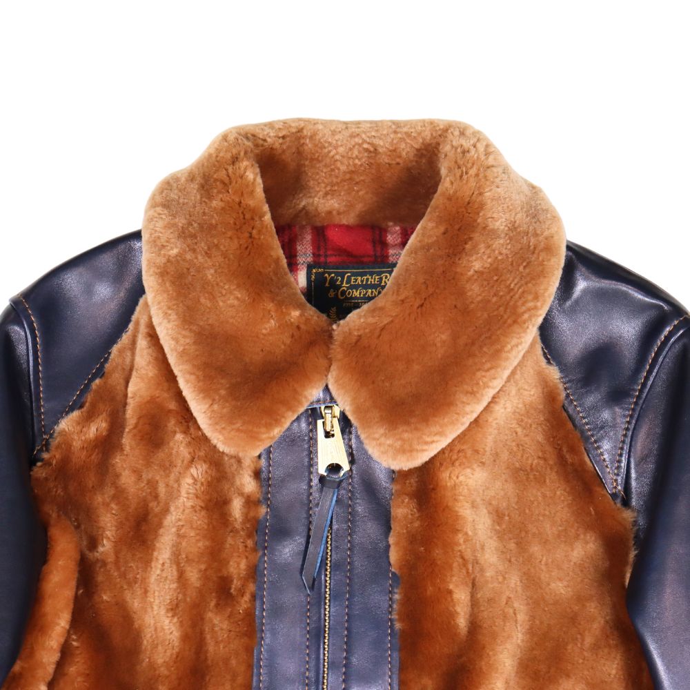 Y'2 LEATHER ワイツーレザー INDIGO HORSE GRIZZLY JACKET Y2-10-25SP 25th Anniversary Limited 25周年記念 インディゴホース グリズリージャケット クマジャン