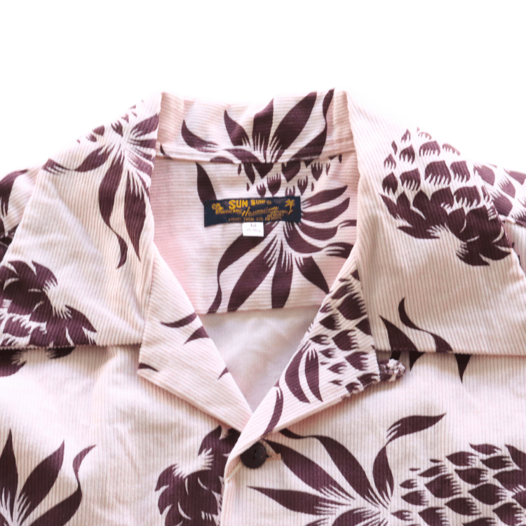 SUN SURF サンサーフ SS29580 L/S CORDUROY OPEN SHIRT “DUKE'S PINEAPPLE” 長袖 アロハシャツ デューク・カハナモク パイナップル コットン100%