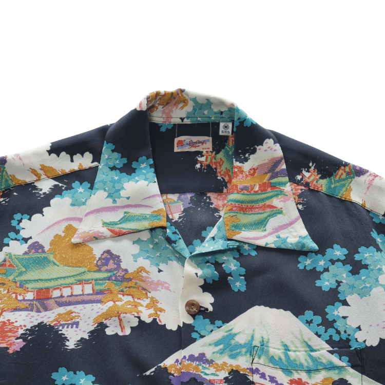 SUN SURF SS39618 S/S RAYON HAWAIIAN SHIRT "ANCIENT CAPITAL" Rayon Hawaiian Shirt Ancient Capital Japanese Pattern Hawaiian Shirt Aloha Shirt Short Sleeve Shirt