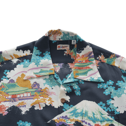 SUN SURF SS39618 S/S RAYON HAWAIIAN SHIRT "ANCIENT CAPITAL" Rayon Hawaiian Shirt Ancient Capital Japanese Pattern Hawaiian Shirt Aloha Shirt Short Sleeve Shirt
