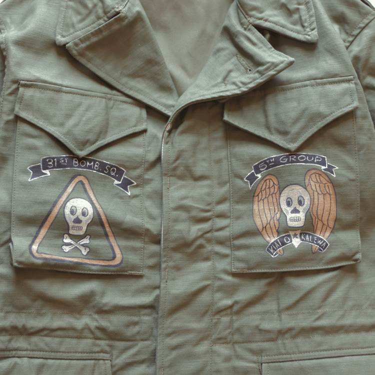 BUZZ RICKSON'S BR15996 Type M-43 “BUZZ RICKSON MFG. CO.” 5th BOMB.GROUP BOMBER BARONS Military Jacket M-43 U.S. ARMY Field Jacket