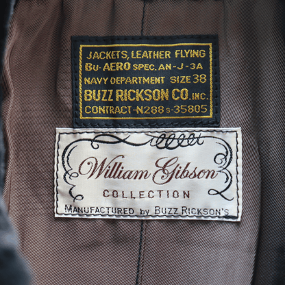 BUZZ RICKSON'S バズリクソンズ BR80655 WILLIAM GIBSON COLLECTION Type BLACK AN-J-3A HORSEHIDE MODELウィリアムギブソンコレクション ブラックAN-J-3A ホースハイドモデル