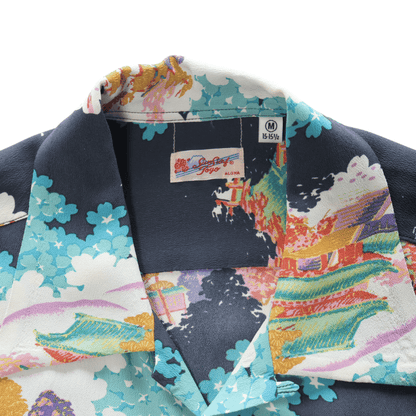 SUN SURF SS39618 S/S RAYON HAWAIIAN SHIRT "ANCIENT CAPITAL" Rayon Hawaiian Shirt Ancient Capital Japanese Pattern Hawaiian Shirt Aloha Shirt Short Sleeve Shirt