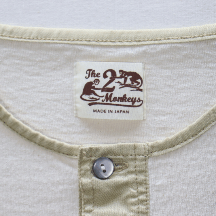 JELADO The 2 Monkeys TM12244 Classic Henley Shirt Short Sleeve T-Shirt Henley Neck T-Shirt