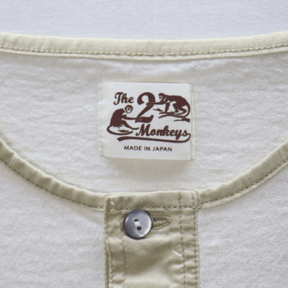 JELADO The 2 Monkeys TM12244 Classic Henley Shirt Short Sleeve T-Shirt Henley Neck T-Shirt