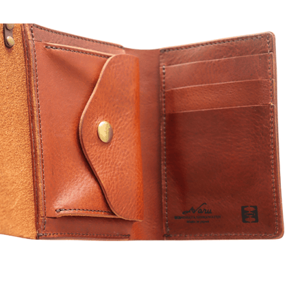 池之端銀革店 Haru HC-524 イタリアンレザーミドルウォレット 三つ折り財布