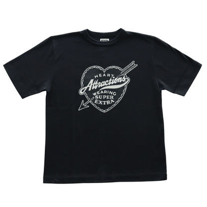 ATTRACTIONS AM0011 Heart Attractions S/S Heart Attractions Men's Short Sleeve T-Shirt, American Casual, MASA SCULP Collaboration