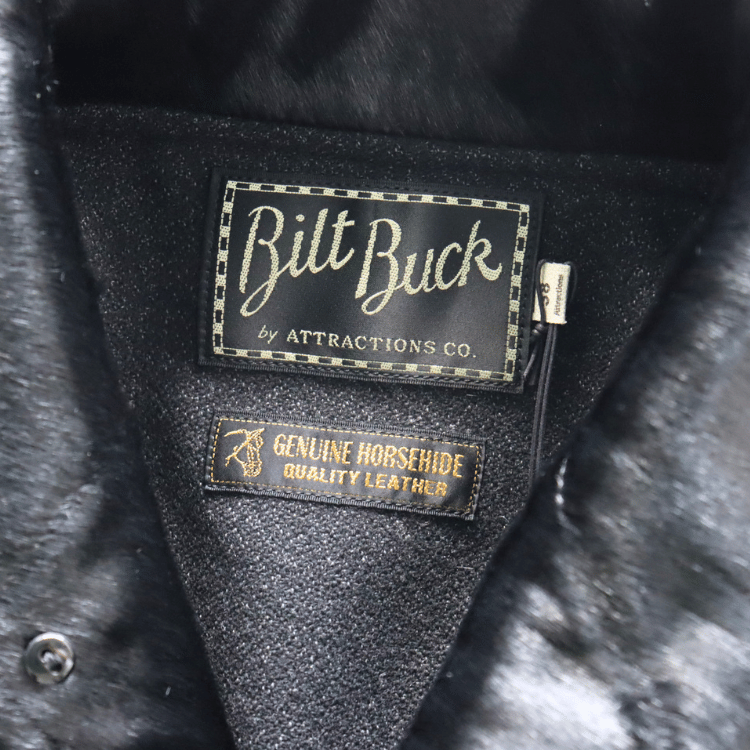 Bilt Buck by ATTRACTIONS Lot. 625 Hair On Horsehide King Shawl Jacket Black Leather Jacket