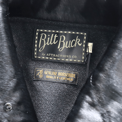 Bilt Buck by ATTRACTIONS Lot. 625 Hair On Horsehide King Shawl Jacket Black Leather Jacket