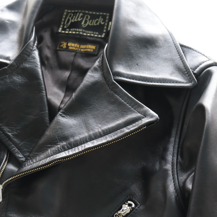 Bilt Buck ビルトバック by ATTRACTIONS  Lot.574 Horsehide Johnson Riders Jacket  ホースハイド ジョンソン ライダース ジャケット ダブルライダースジャケット