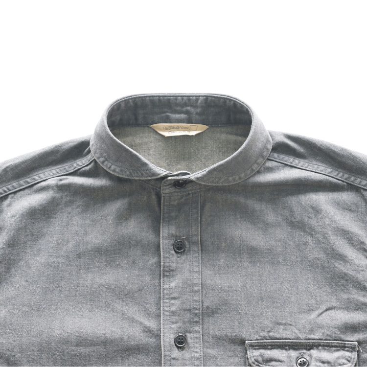 ORGUEIL OR-5107S Denim Shawl Collar Short-Sleeved Shirt Classic Short-Sleeved Shirt Shawl Collar Shirt 7oz Denim