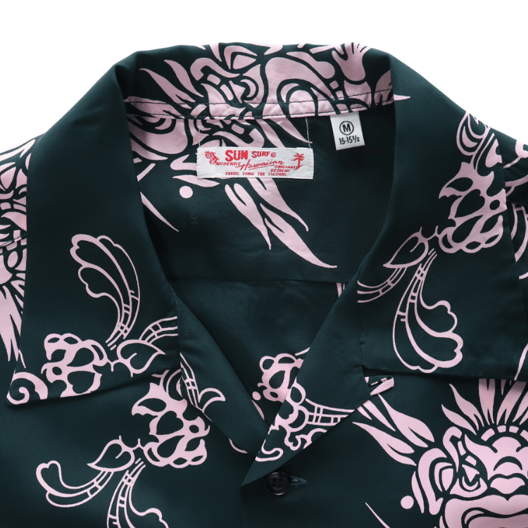 SUN SURF SS29601 L/S RAYON ALOHA SHIRT '26Model INCARNATION OF GOD Rayon Aloha Shirt Hawaiian Shirt Long-sleeved Shirt