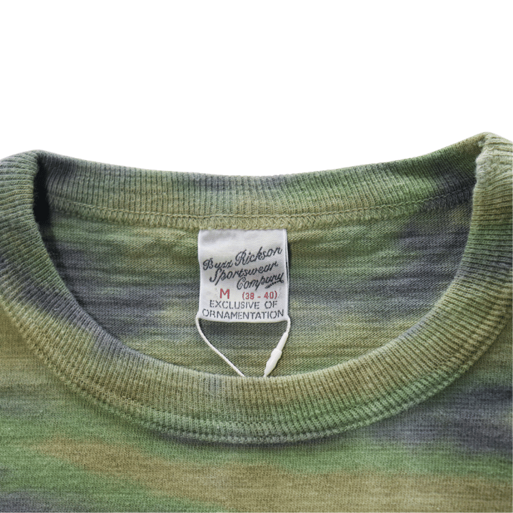 BUZZ RICKSON'S BR79733 S/S TIE DYE CAMOUFLAGE SLUB T Tie-Dye Camouflage Slub T-shirt Short-sleeved Tie-Dye Camouflage-style