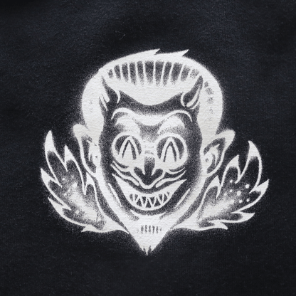 CUSHMAN クッシュマン x TOP トップ 26386T TOP別注 FULL ZIP SWEAT "HELL ON WHEEL" フルジップスウェット 裏起毛 エアブラシ