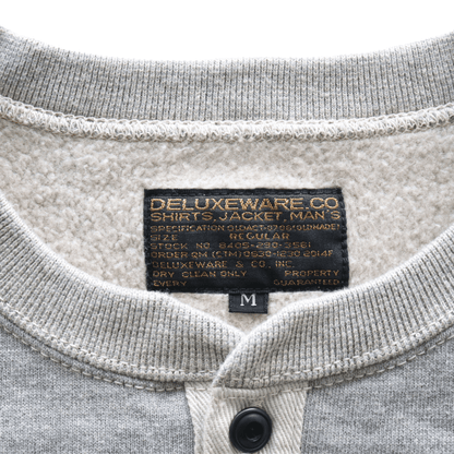 DELUXEWARE デラックスウエア S106-00 OPEN NECK オープンネック ヘンリーネック スウェット 20oz HEAVY KNIT