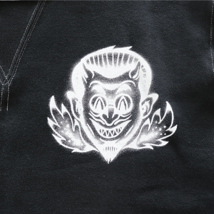 CUSHMAN クッシュマン 26901P PRINT  SET IN SLEEVE SWEAT HELL ON WHEEL プリントセットインスリーブスウェット