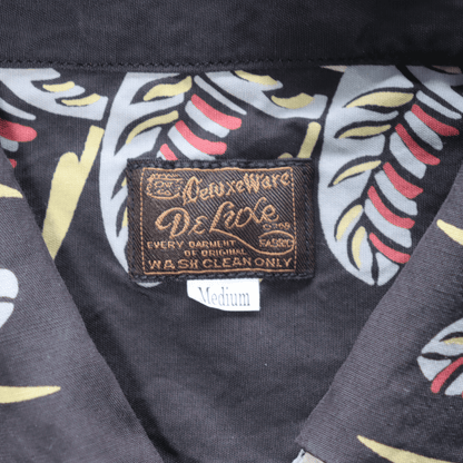 DELUXEWARE AL-20S BIRD OF PARADISE Hawaiian Shirt, Aloha Shirt, Short Sleeve Shirt, Border Pattern