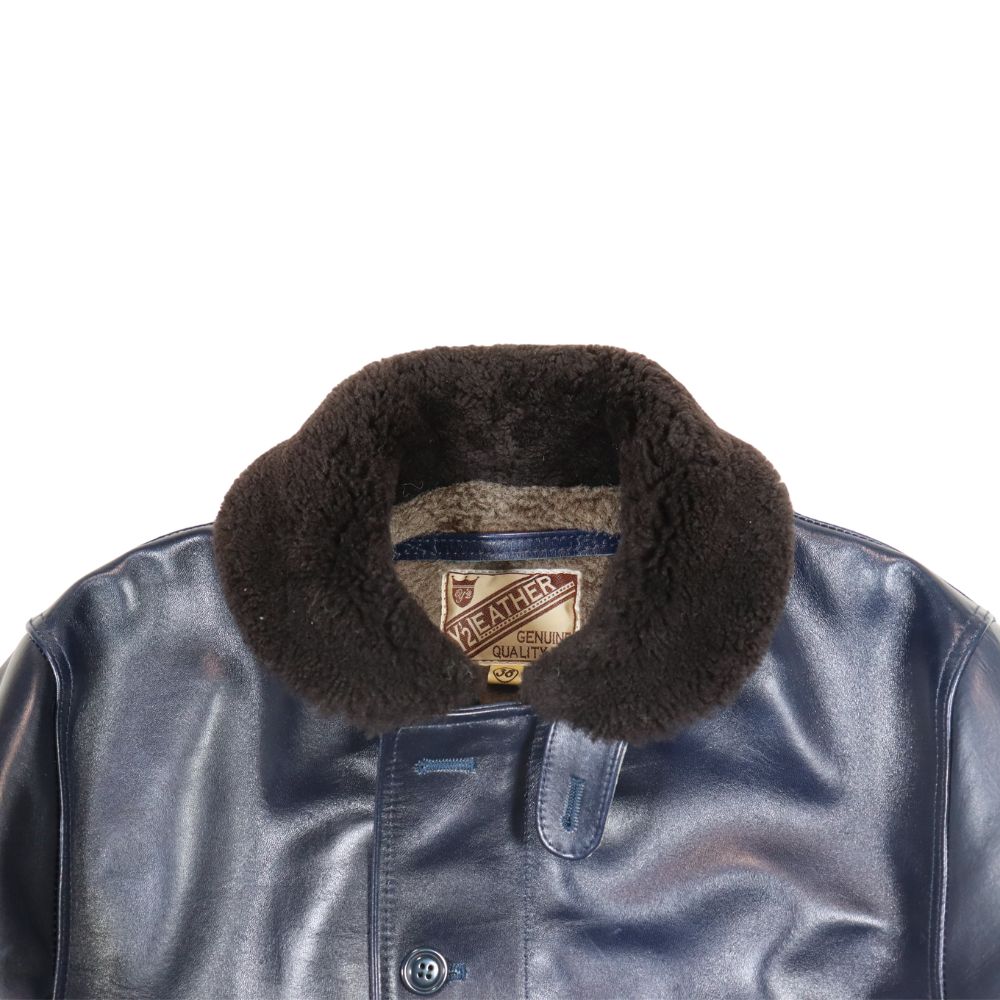 Y'2 LEATHER ワイツーレザー IN-1 INDIGO HORSE N-1 LININGCOLLAR MOUTON ALPACA & WOOL typeN-1 インディゴホース ムートン