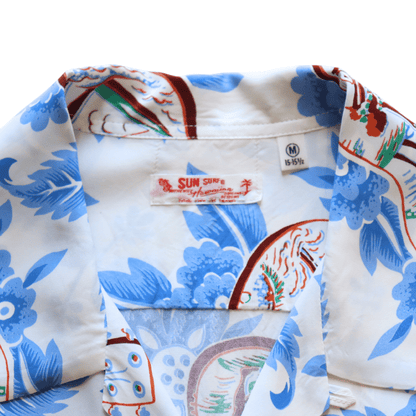 SUN SURF SS39613 S/S RAYON HAWAIIAN SHIRT “UKULELE MELODY” Rayon Hawaiian Shirt Ukulele Melody Hawaiian Shirt Aloha Shirt Ukulele Short-Sleeve Shirt