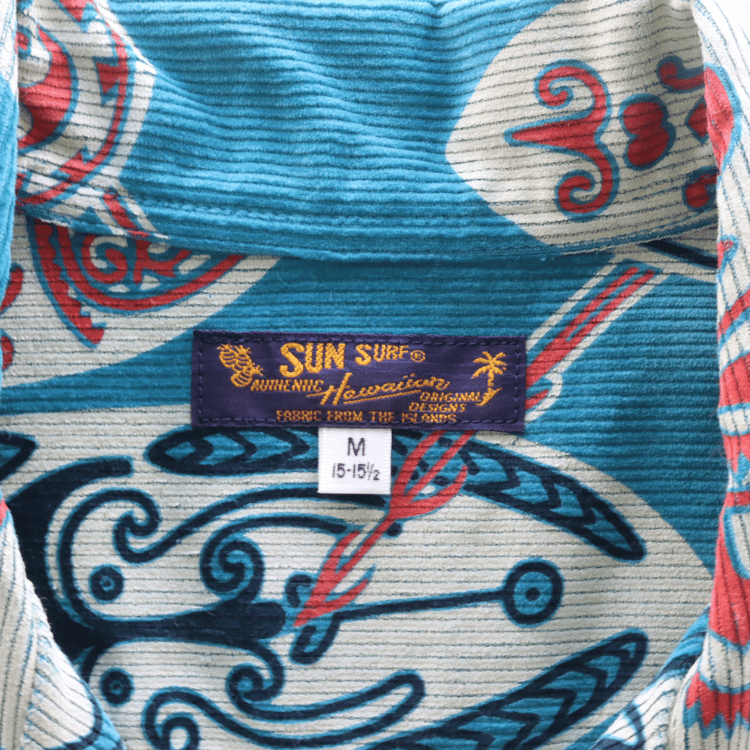 SUN SURF サンサーフ SS29581 CORDUROY L/S OPEN SHIRT "GOD'S SHIELD" 長袖 アロハシャツ コーデュロイオープンシャツ コットン100%