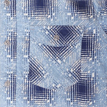 SAMURAI JEANS サムライジーンズ SSS26-YBC 藍抜染雪オンブレチェック柄ワークシャツ