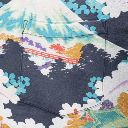 SUN SURF SS39618 S/S RAYON HAWAIIAN SHIRT "ANCIENT CAPITAL" Rayon Hawaiian Shirt Ancient Capital Japanese Pattern Hawaiian Shirt Aloha Shirt Short Sleeve Shirt