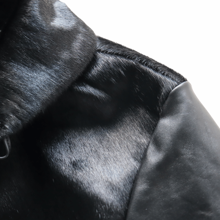 Bilt Buck by ATTRACTIONS Lot. 625 Hair On Horsehide King Shawl Jacket Black Leather Jacket
