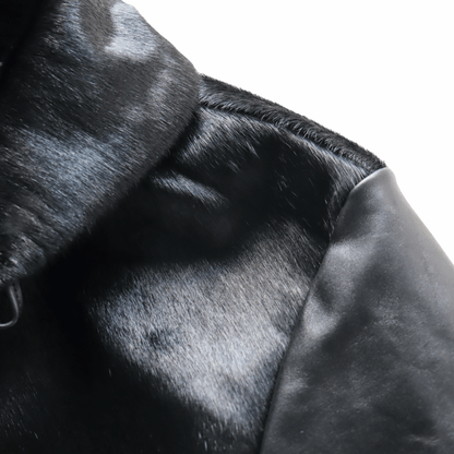 Bilt Buck by ATTRACTIONS Lot. 625 Hair On Horsehide King Shawl Jacket Black Leather Jacket