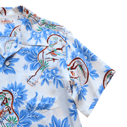 SUN SURF SS39613 S/S RAYON HAWAIIAN SHIRT “UKULELE MELODY” Rayon Hawaiian Shirt Ukulele Melody Hawaiian Shirt Aloha Shirt Ukulele Short-Sleeve Shirt