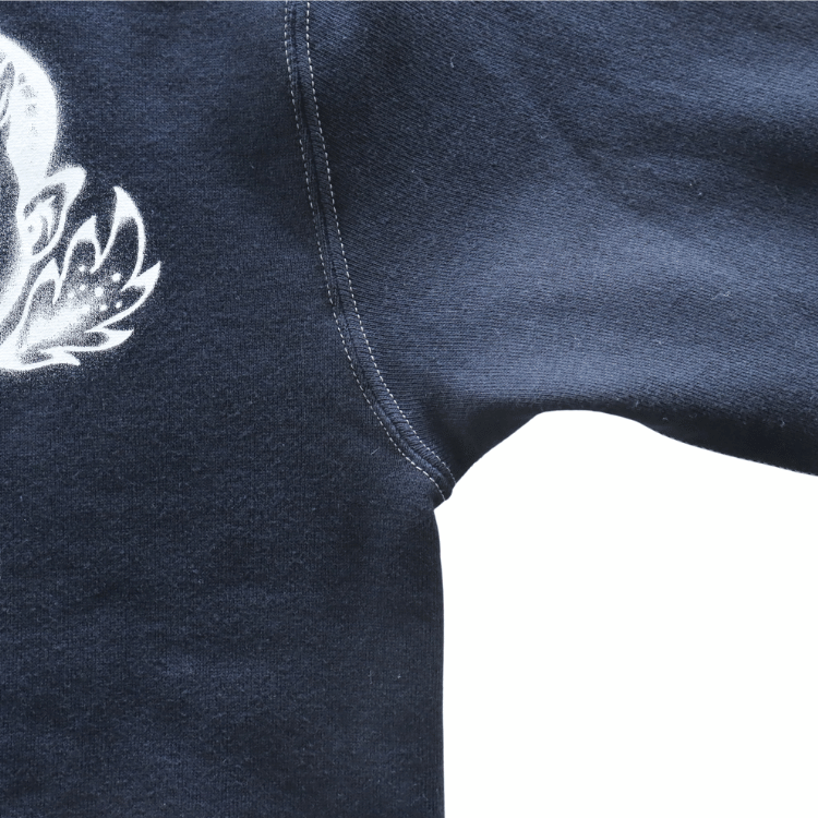 CUSHMAN クッシュマン x TOP トップ 26386T TOP別注 FULL ZIP SWEAT "HELL ON WHEEL" フルジップスウェット 裏起毛 エアブラシ