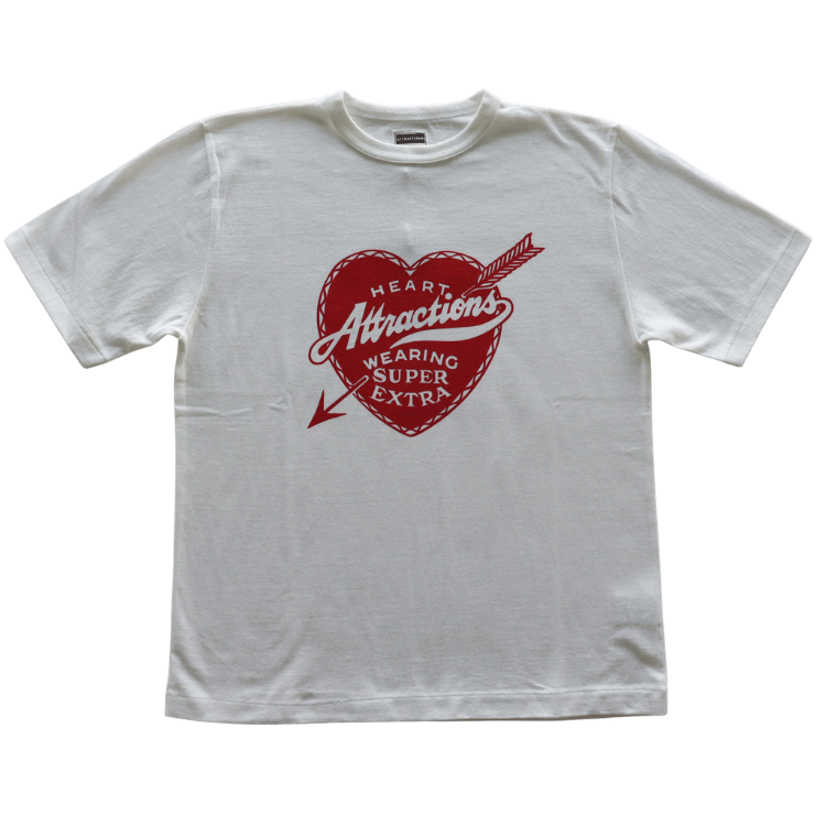 ATTRACTIONS AM0011 Heart Attractions S/S Heart Attractions Men's Short Sleeve T-Shirt, American Casual, MASA SCULP Collaboration