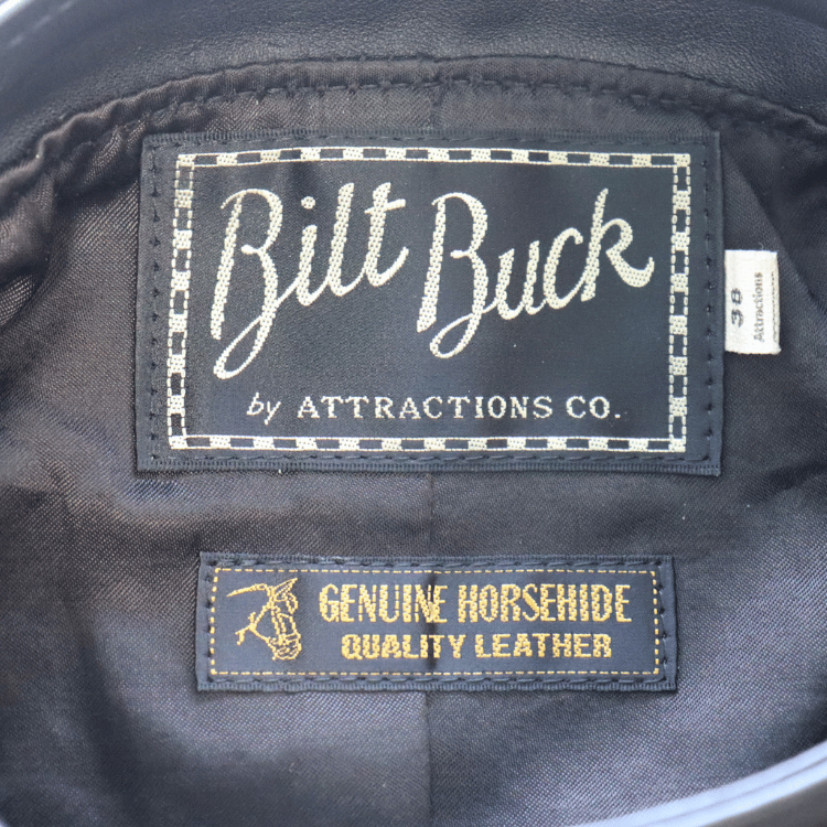 Bilt Buck ビルトバック by ATTRACTIONS  Lot.575 Horsehide TT Riders Jacket ホースハイドシングルライダース