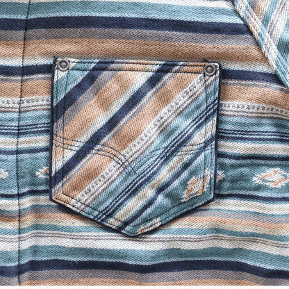 DELUXEWARE デラックスウエア 7649C NATIVE BORDER ネイティブボーダー ヘビーネルシャツ