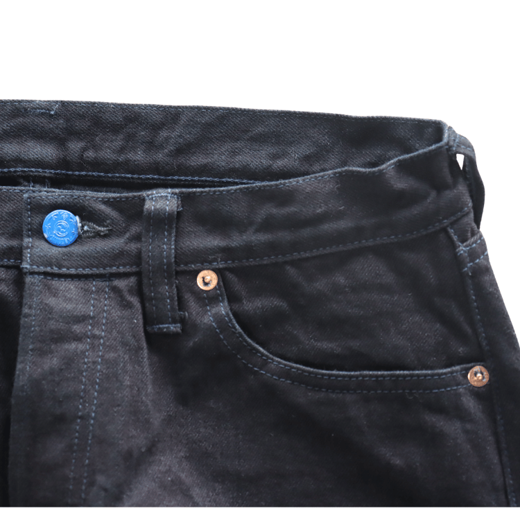 SAMURAI JEANS S0510XX-BOB AOKI TOUEI (Blue Sword Shadow) 15oz Black on Blue 510 Model Jeans, Denim Pants, Aoki Touei Series Original Denim