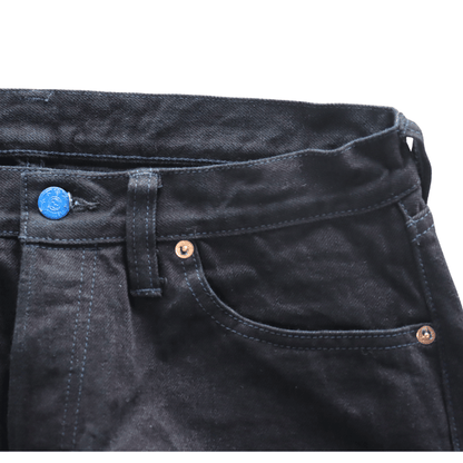SAMURAI JEANS S0510XX-BOB AOKI TOUEI (Blue Sword Shadow) 15oz Black on Blue 510 Model Jeans, Denim Pants, Aoki Touei Series Original Denim