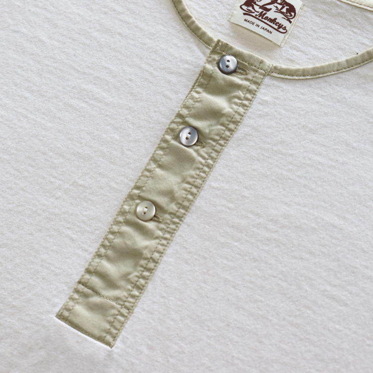 JELADO The 2 Monkeys TM12244 Classic Henley Shirt Short Sleeve T-Shirt Henley Neck T-Shirt